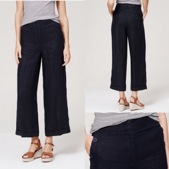 loft wide leg crop pants